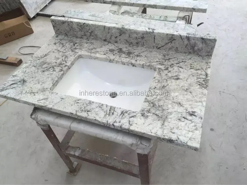 Brazil Ice White Granite Hotel Bathroom Sink Vanity Kitchen