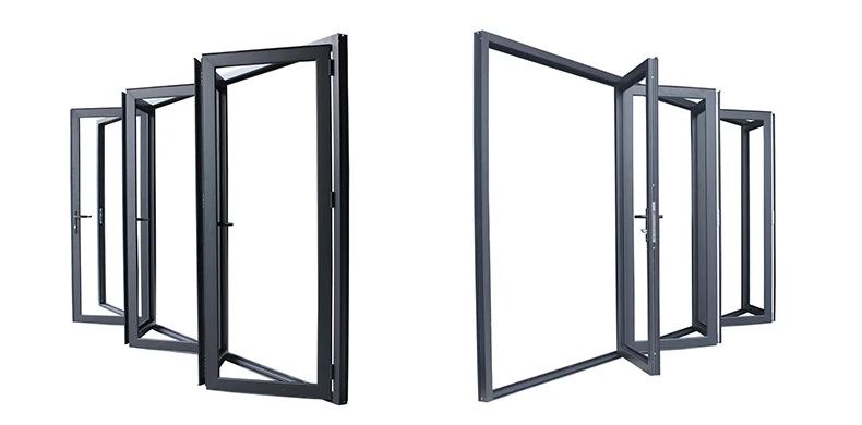 NFRC AS2047 standard cheap internal external 5 panel aluminium bi fold folding folded balcony patio doors