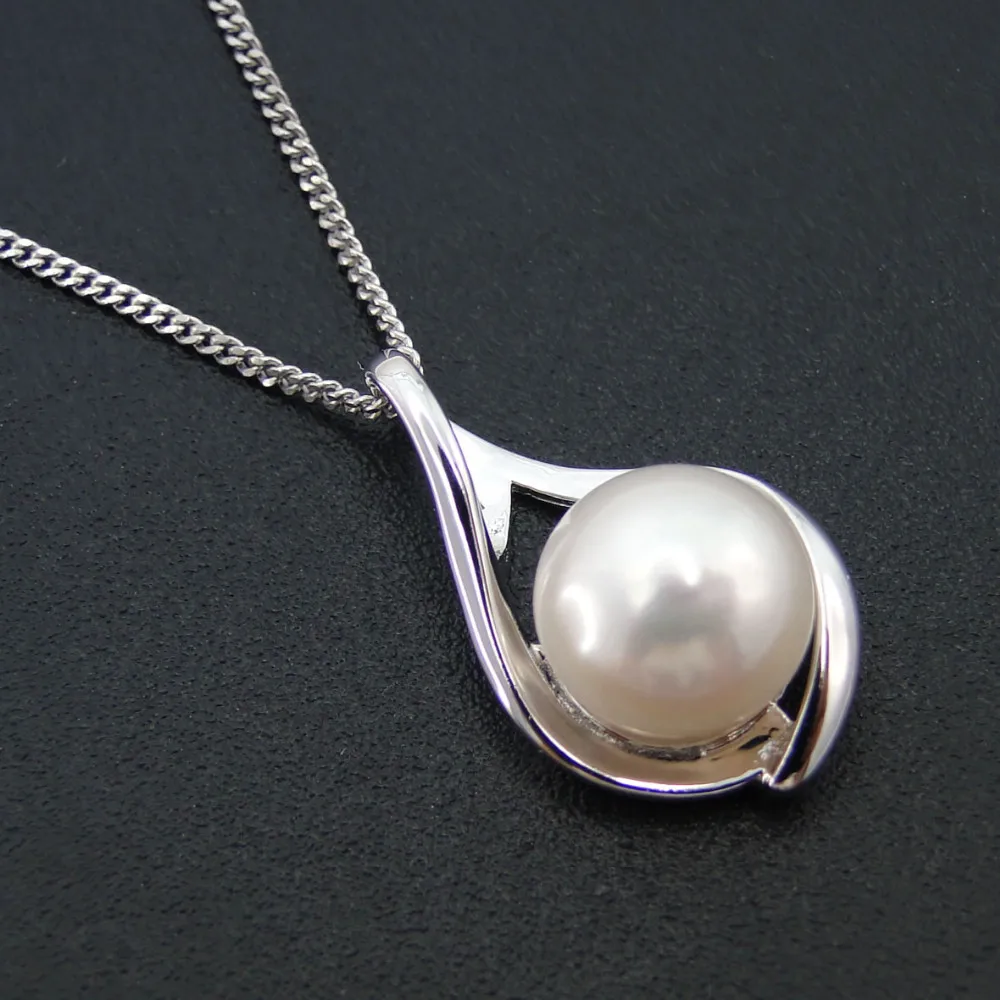 100% Sterling 925 Solid Silver Freshwater Pearl Pendants Designs For ...