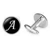 Fashion A-Z alphabet jewel French Cufflinks Silver Men's shirt cuff links