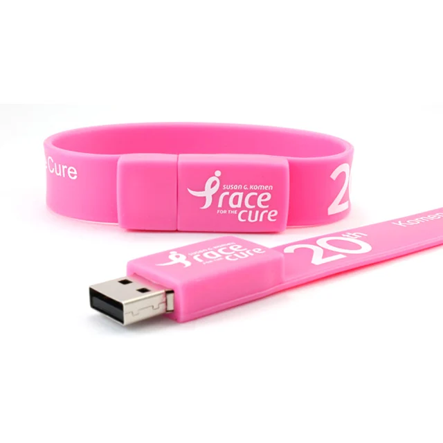 YUQI Bracelet usb memory drive 4gb 8gb logo custom silicone wrist band usb flash 16gb 32gb 64gb pendrive - ANKUX.COM