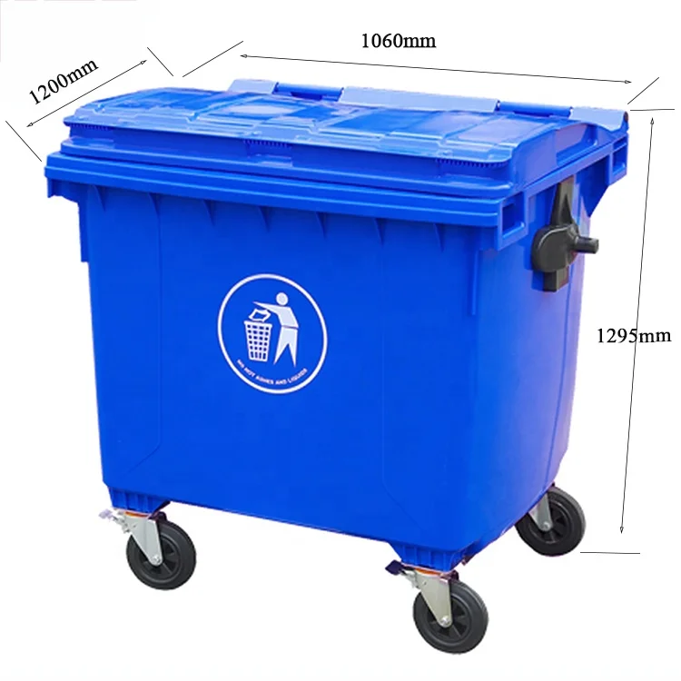 1100l Plastic Trashbin Hot Sale Recycling Outdoor Waste Garbage Bin