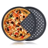 Pizza Pans Carbon Steel Perforated Baking Pan With Nonstick Coating Round Pizza Crisper Tray Tools Bakeware Set Kitchen Tools