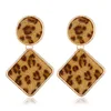 Classic Leopard Earrings Colorful Leather Stud