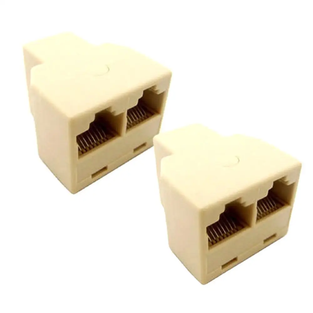 2个 rj45 1 至 2 个 lan 端口以太网电缆分配器适配器连接器