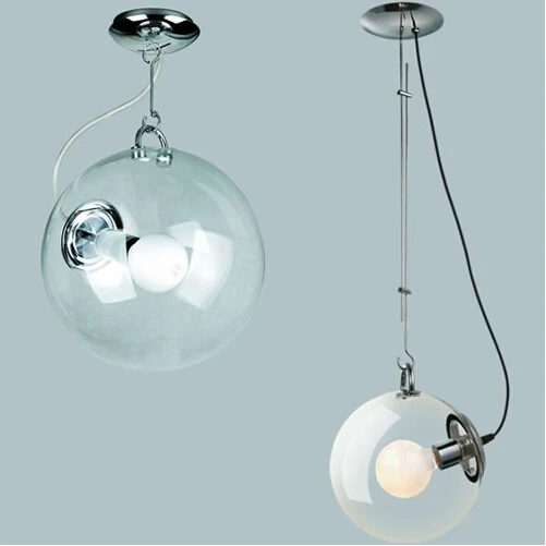 Sfera di vetro trasparente lampada a sospensione da soffitto ... Lampada a sospensione cristallo