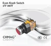 22mm Even knob Switch return button switch from lock type with led ON-OFF 6-380V Switch