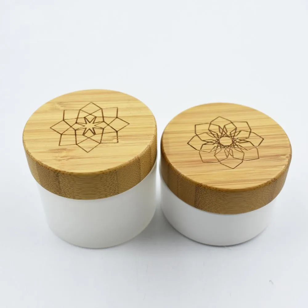 Wholesale Empty Cosmetic Plastic Jar With Bamboo Lid 30g 50g 100g Buy