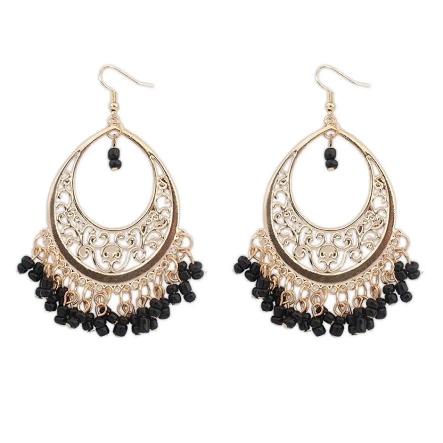 Hot Sale! Earrings,kaifongfu Bohemian Ethnic Style Hollow Beaded Tassel Earrings
