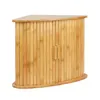 Multi-Purpose Bamboo Corner Double Decker Kitchen Storage Bread Bin
