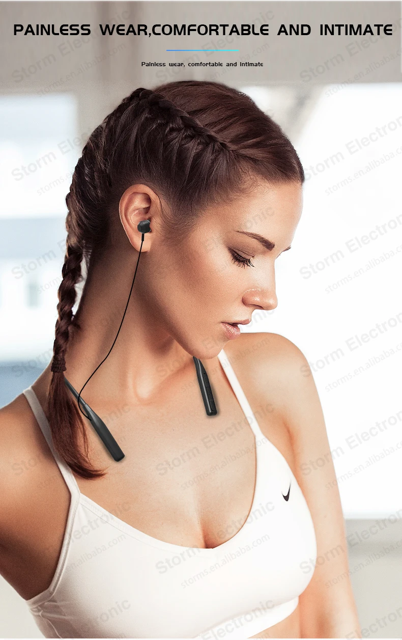 Neckband V5.0 Wireless Stereo In-ear Earbud Headphones Sports Mobile