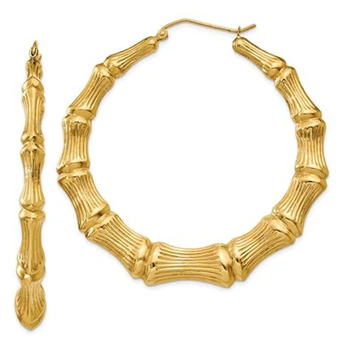 14k Gold Plated Hoop Bamboo Earrings View Custom 14k Gold Plated Hoop Bamboo Earrings