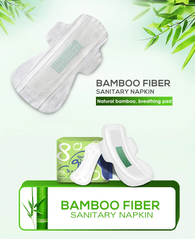 Non Woven Fabric Bamboo Menstrual Pads For Women Period Sanitary