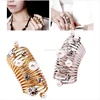 Womens Joint Full Pearl Finger Knuckle Armor Double Ring Punk Gothic Hippie Rings
