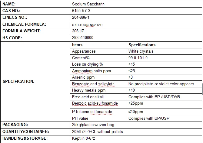 Kunstliche Sussstoffe Neotame Sucralose Natriumsaccharin Pulver Aus China Buy Natriumsaccharin Pulver Hohe Sussstoffe Natriumsaccharin Natriumsaccharin Dihydrat Product On Alibaba Com