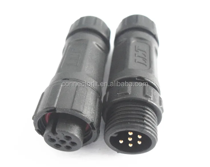 M12 6 pin connector waterproof male/female plug and socket, View male ...