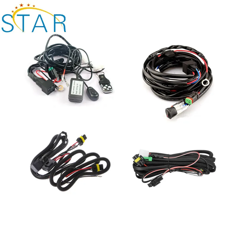 custom automobile led light kit Waterproof Double LED Fog Light bar Wiring Harness for car manufacturer