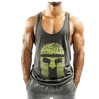 100 cotton printed gym wear stringer singlets custom tank top