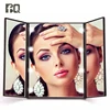 Most Popular Makeup Mirrors 8 LED Battery Power Portable Plastic Framed Mirrors Folding Lighted Makeup Smart Mirror
