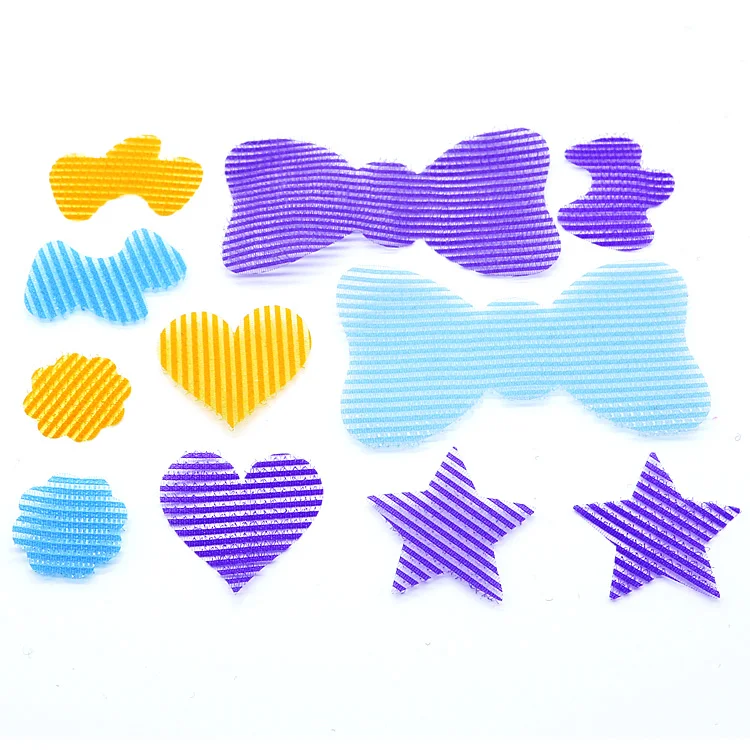 Adhesive hook and loop dots