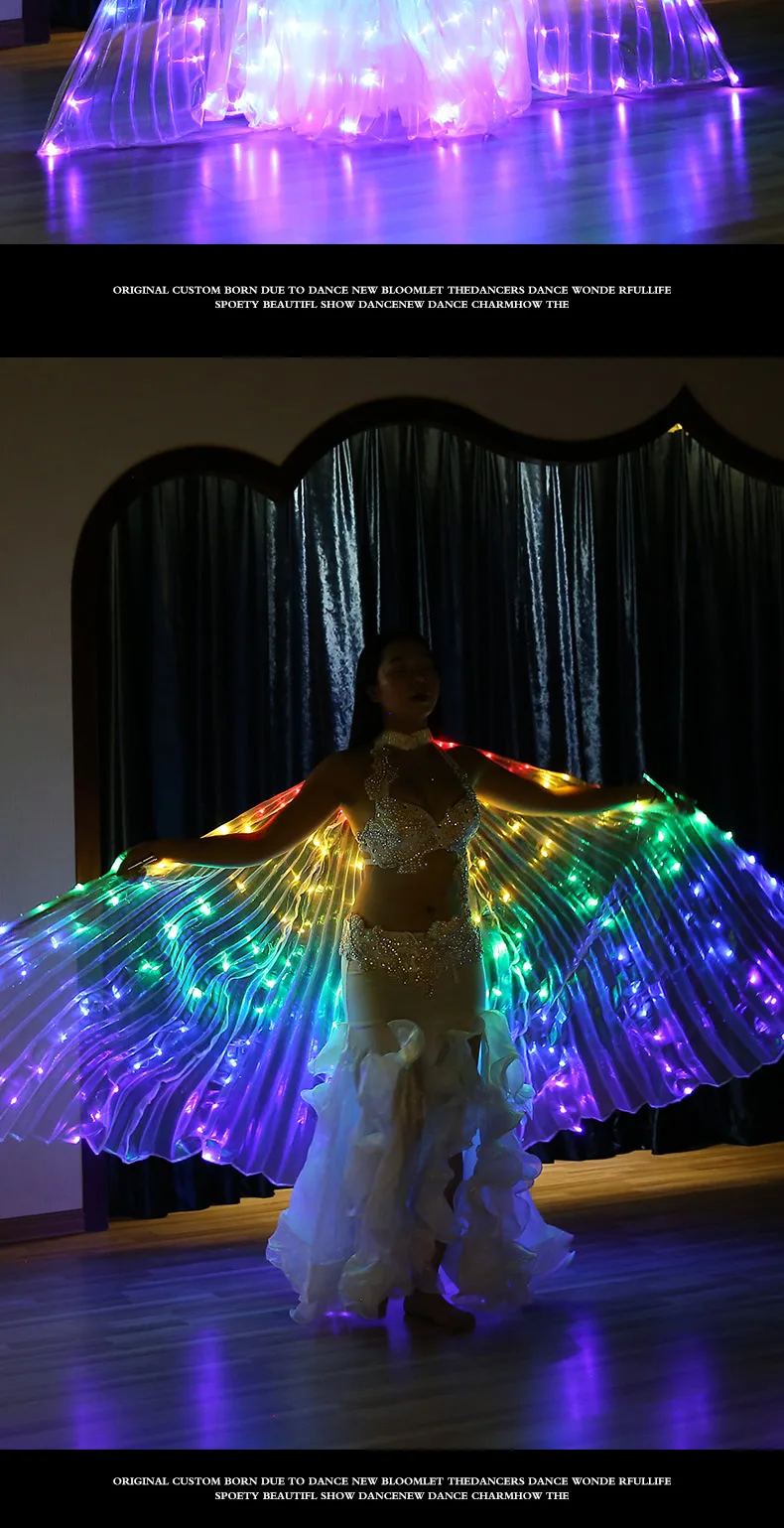 216 leds luz danza del vientre isis ala bellyqueen danza del