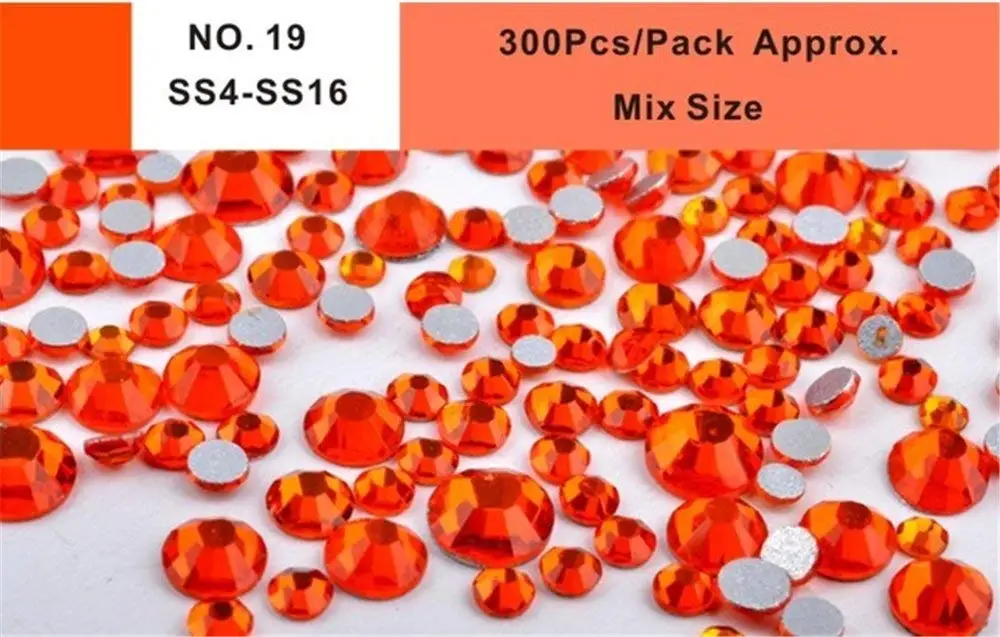 Mezerdoo 1 Pack Colorful Crystal AB Mix Nail Rhinestone Multi-size Flat Back Glass Charms 3D Nail Gems Accessories Manicure Nail Art Decorations (NO 19)