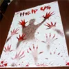 Help us bloody hands cling window poster Halloween prop decoration