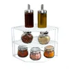 Practical 3-Tier Kitchen Cups Dishes Cabinet Pantry Organizer Kitchen Corner Shelf Stand