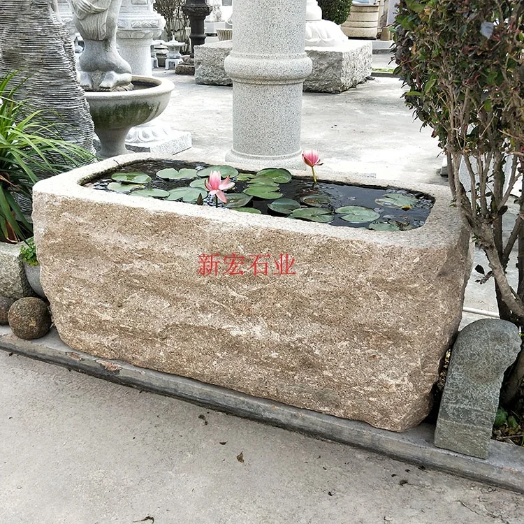 Outdoor Old Natural Stone Planter Garden Sculpture Large Troughs Water