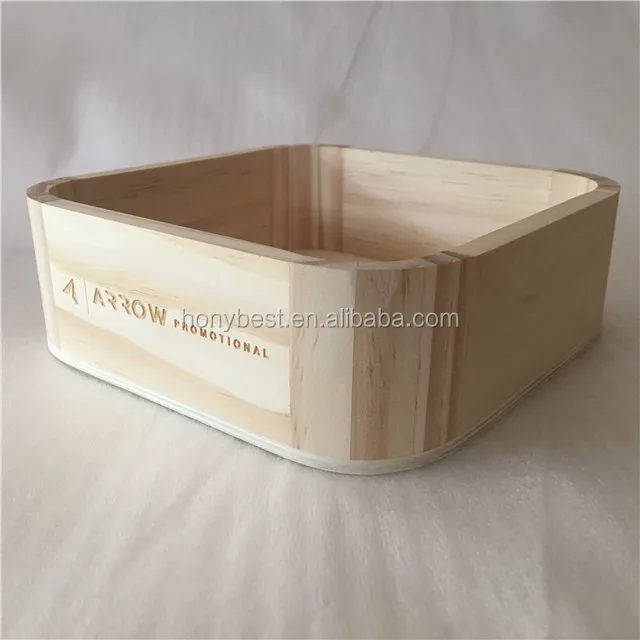 Small Unfinished Pine Cube Sand Storage Gift Box Open Top Wood Boxes