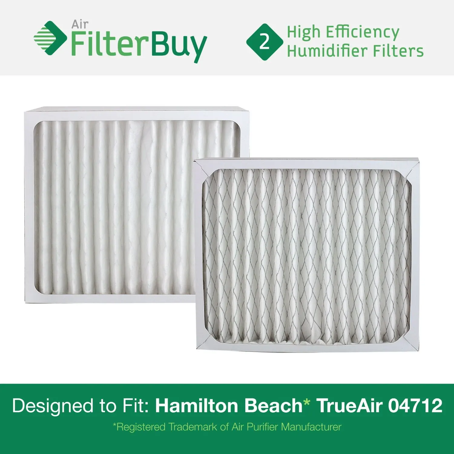 2 - 04712 Hamilton Beach True Air Replacement Air Purifier Filters. Designed by FilterBuy to