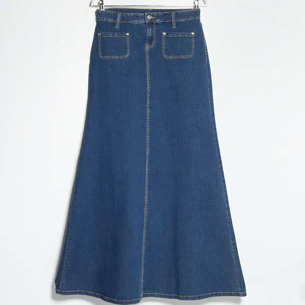 Factory Direct Te Koop Nieuwe Dames Uitlopende Lange Denim Rok Buy Lange Denim Rok Dames Lange Denim Rok Uitlopende Denim Rok Product On Alibaba Com