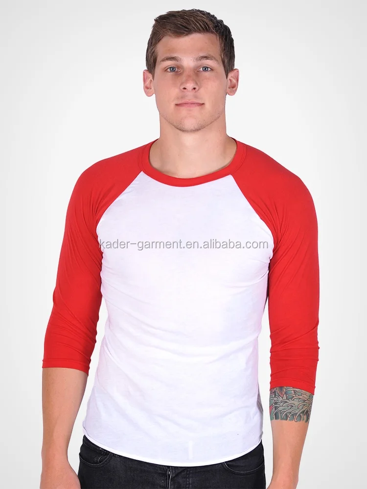 Baseball T Shirt 3/4 Sleeve Men Gym 