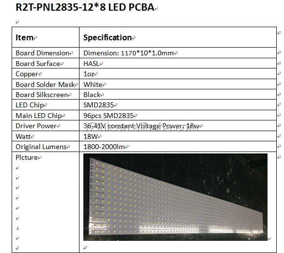 LED Tube light PCB board with SMD 2835 LED