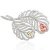 00117 Xuping best selling fashion white gold plated crystals from Swarovski leaf brooches for ladies