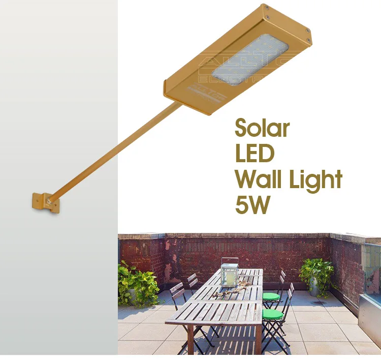 Free samples 5watt waterproof solar lights outdoor led wall lamp