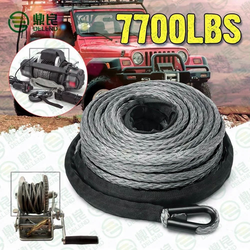 ATV Winch Rope Red 3//8/"*100ft Synthetic Rope Warn with Fairlead