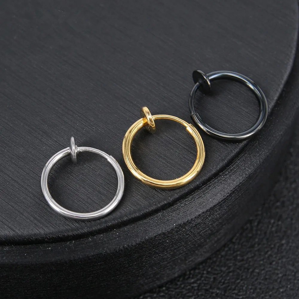 Stainless Steel Magnetic Clip On Earrings Non Pierced Nose Hoop - Buy ...