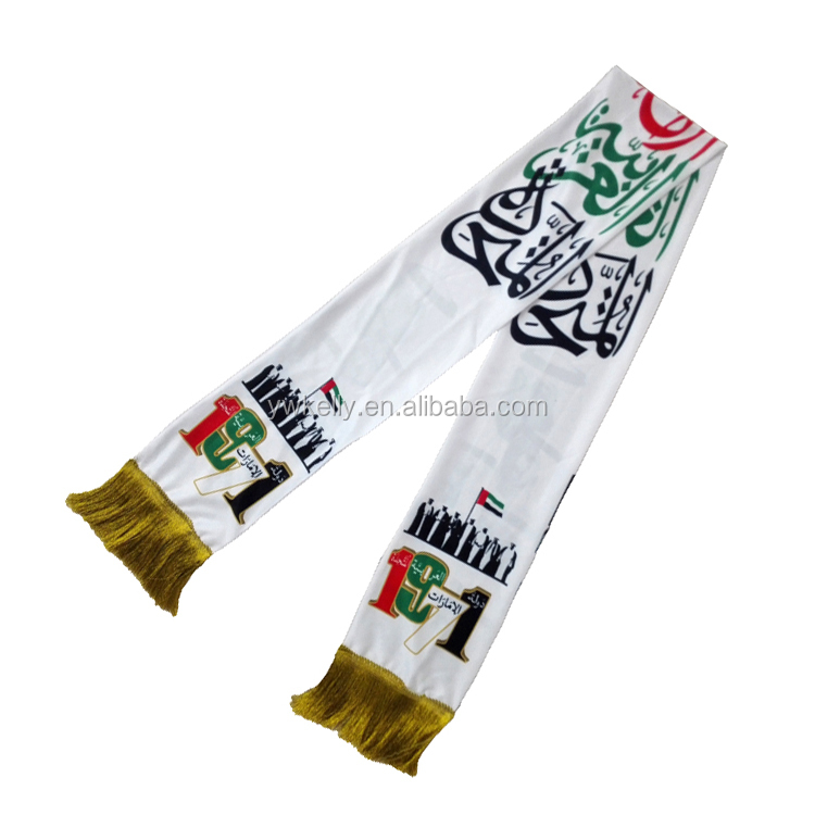 2020 Custom Logo Knitted Acrylic Qatar Scarf For Qatar National Day