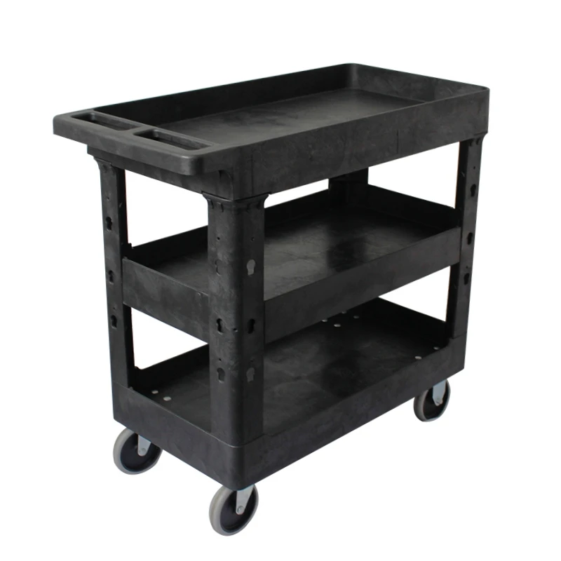 3 Tier Handle Plastic Service Cart Utility Cart - Buy Three Shelf ...