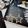 Star Pendant Tassel Dangle Earrings Fashion Long Star Drop Earrings Stud for Women Girls