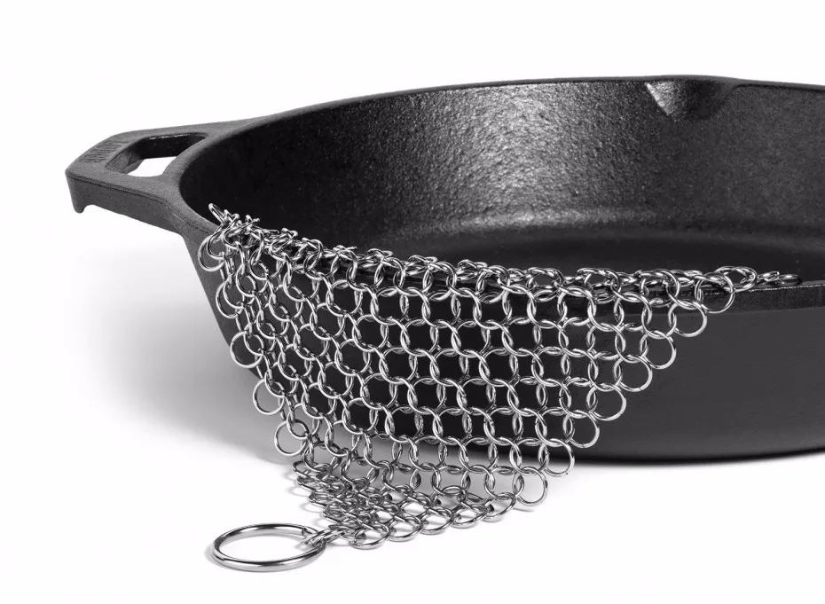 8x8 Inch Round Stainless Steel Scrubber Cleaner / Pan And Pot Chainmail