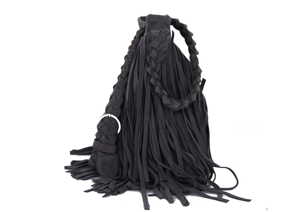 Fashion Women Suede Material Fringe One Shoulder Cross Body Messenger Bag