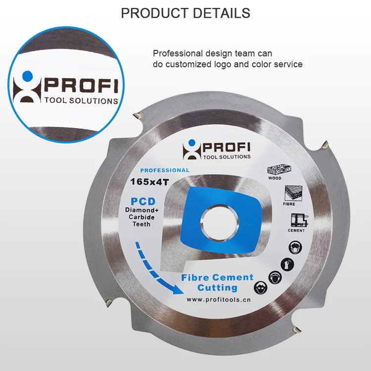 216mm 6t Diamond Pcd Circular Saw Blade For Cement Board 30mm Bore