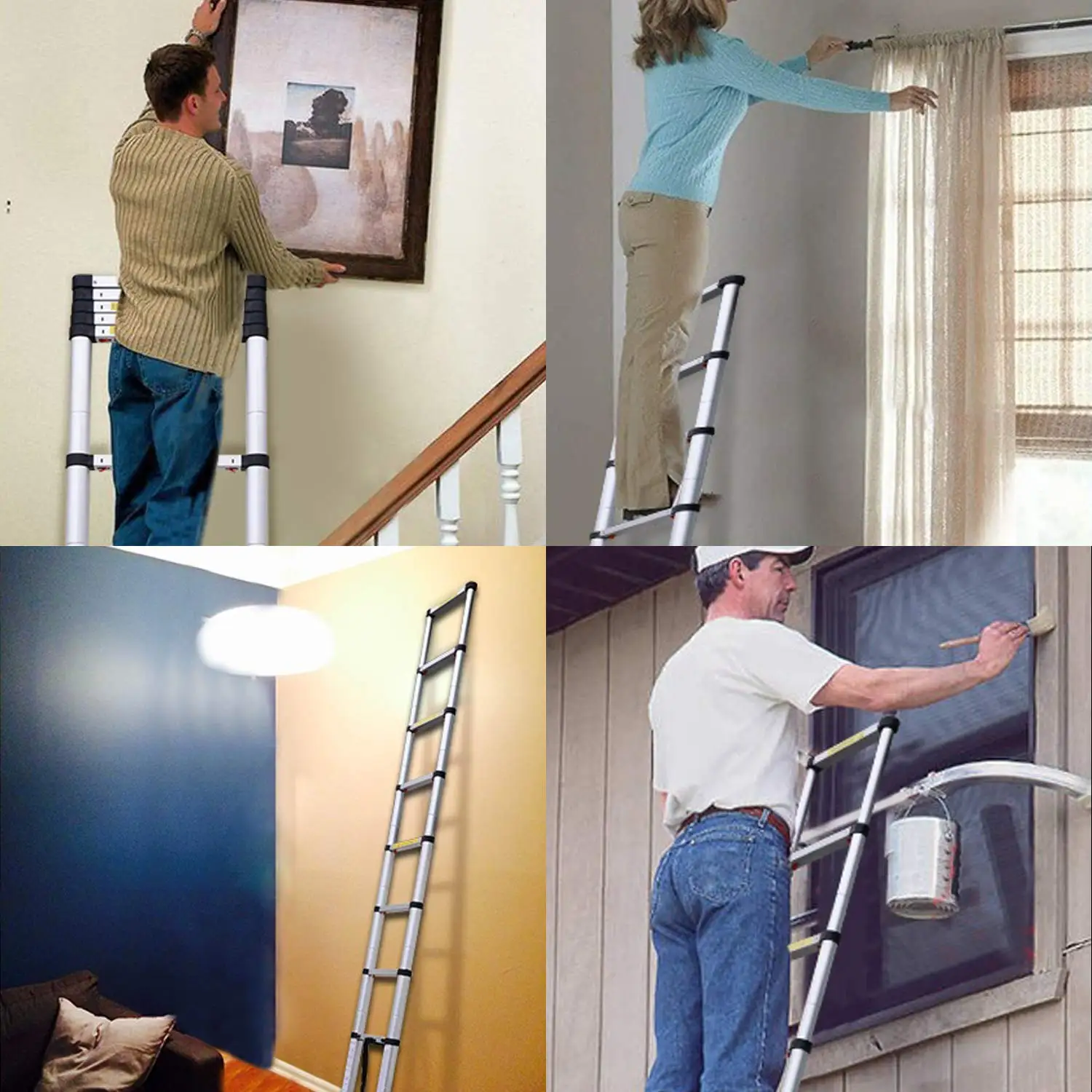 2.6m Telescopic Retractable Loft Ladder Aluminium Buy Ladders