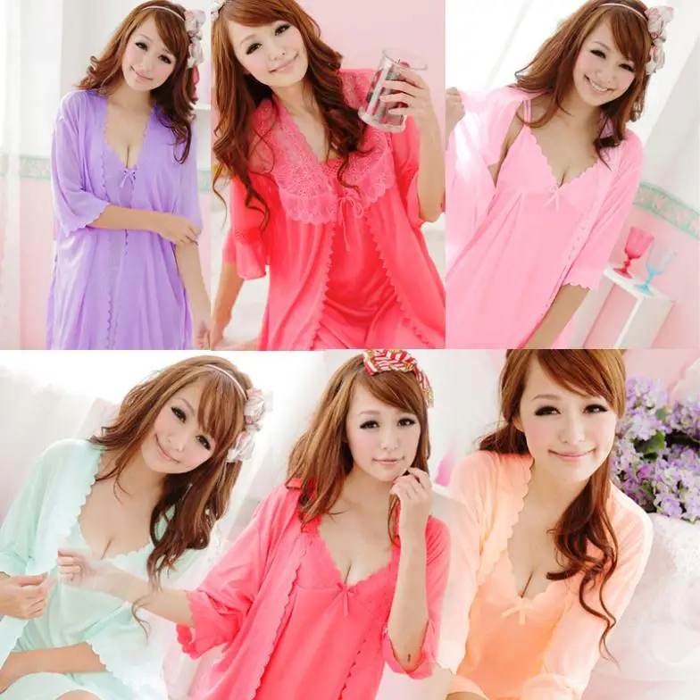 new 2016 women robe women pajama set twinset sleepwear maternity clothes sleapwear sweet nightgown
