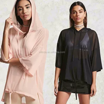 Shirts Desain Wanita Sheer Tinggi Rendah Berkerudung Top Lengan Pendek Blus Atasan Grosir Terbaru Desain Gadis Top Buy Terbaru Desain Gadis