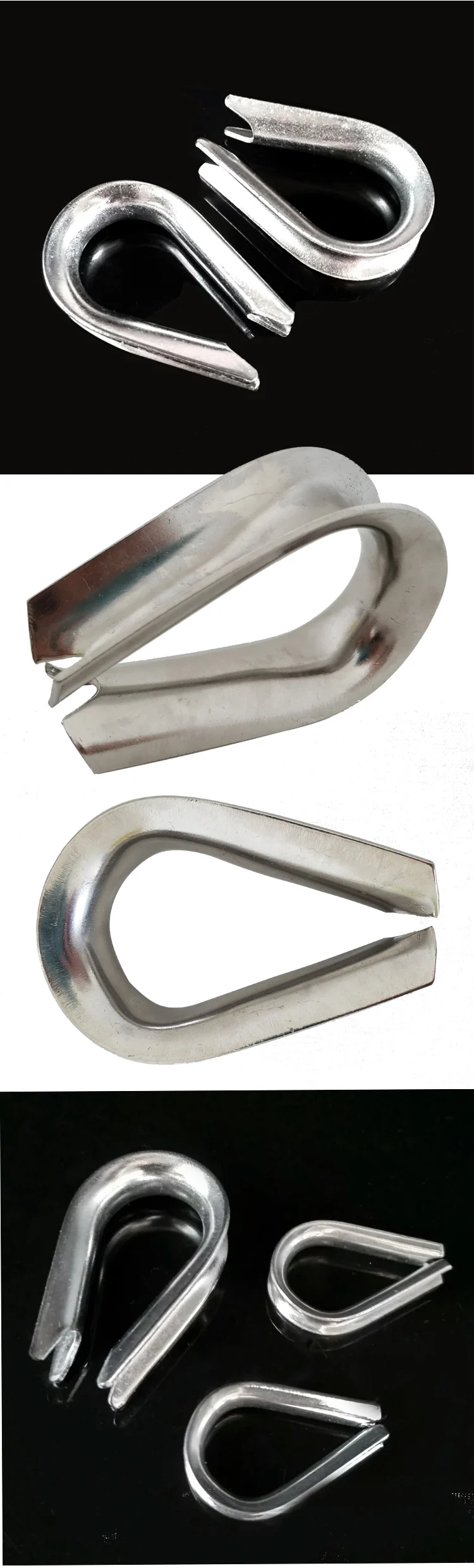 100Pcs 1/8" M3 U. S. Type Extra Heavy Duty Wire Rope Thimbles 