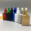 Stock!wholesale 30ml matte black rectangle/glass dropper bottles for beard oil with pipette dropper,square dropper bottle
