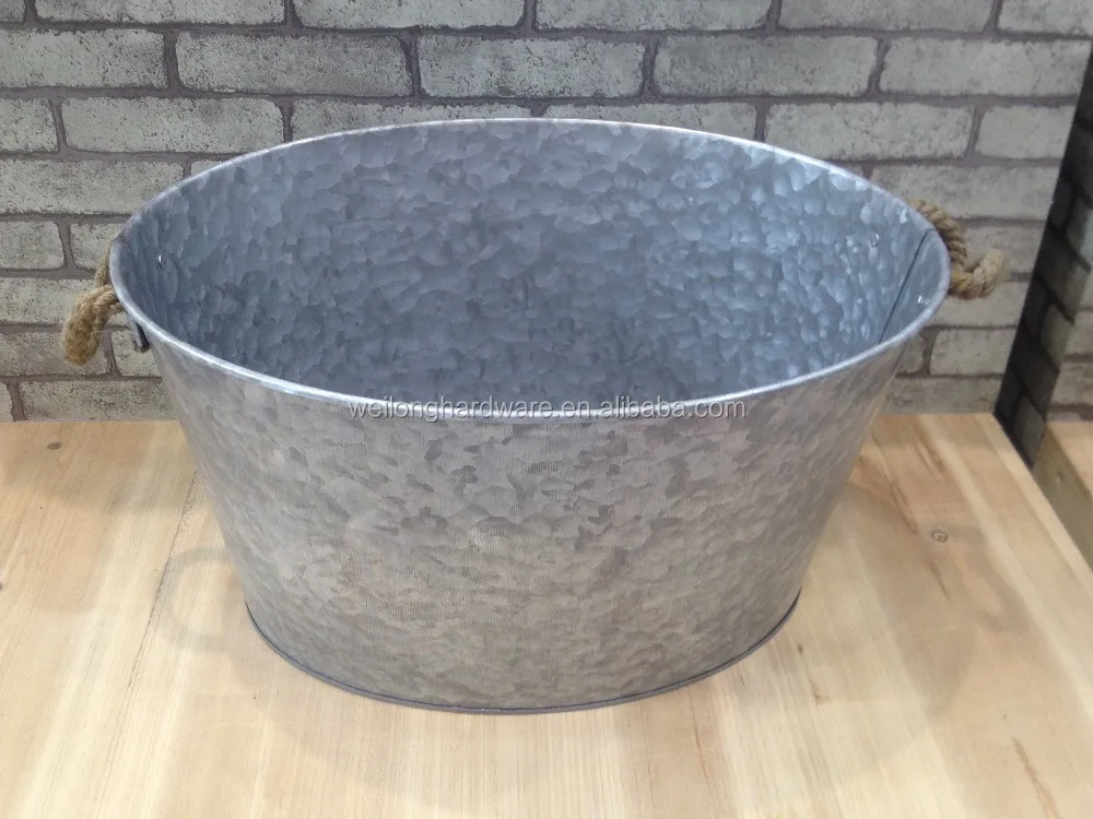 Large Size Galvanized Party Tub Metal Ice Beer Bucket With Stand And